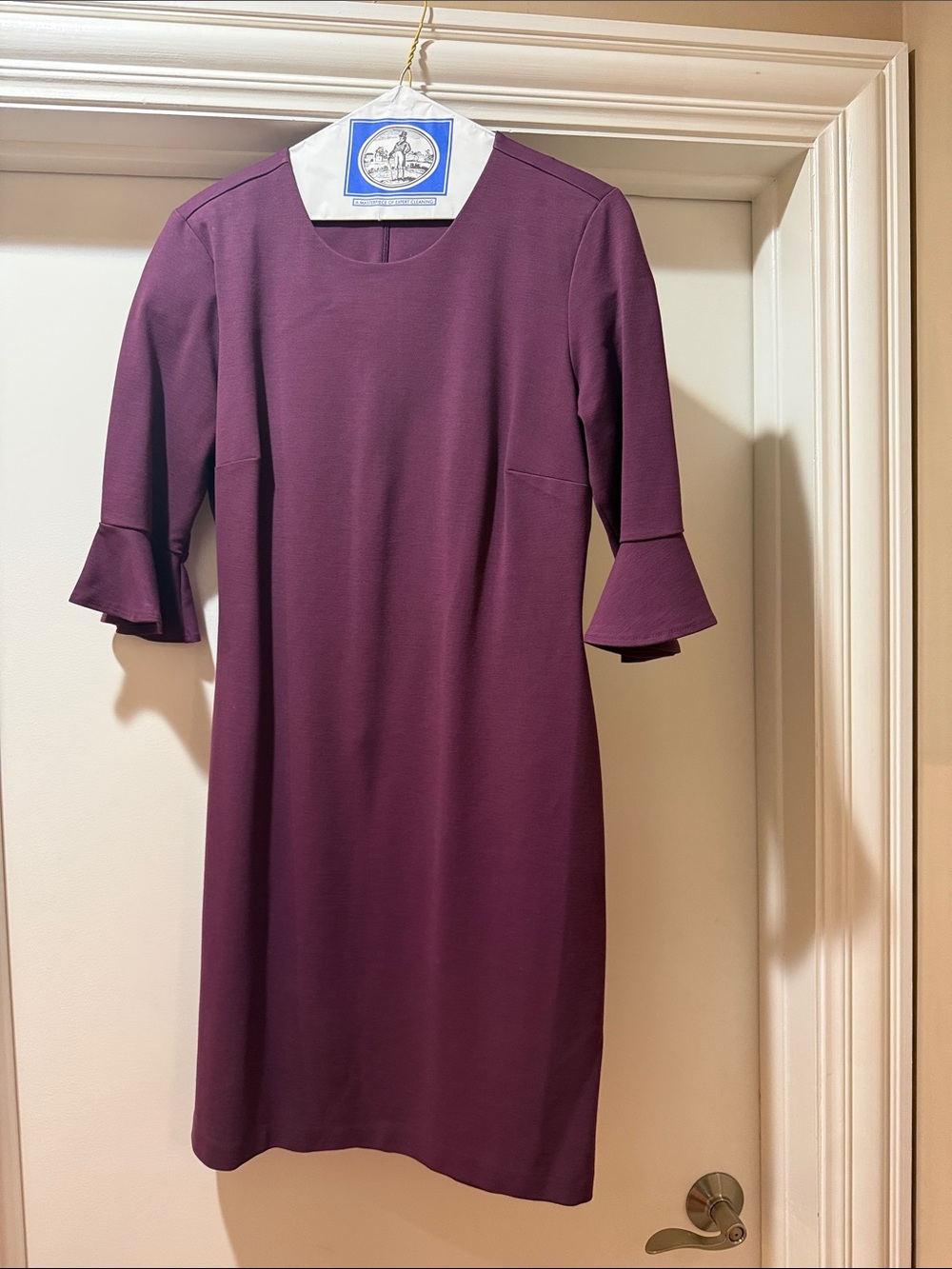 Banana Republic Plum Midi Dress with Bell Sleeves